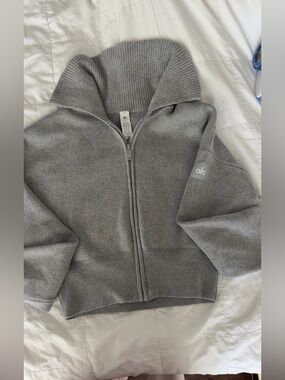 ALO YOGA CROPPED Scholar KIT ZIP SWEATER